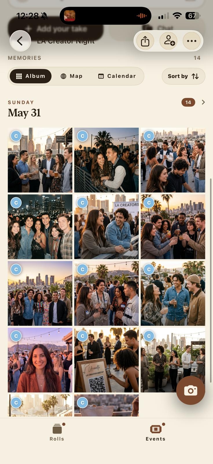 Fullscreen photo with reactions in YourTake.